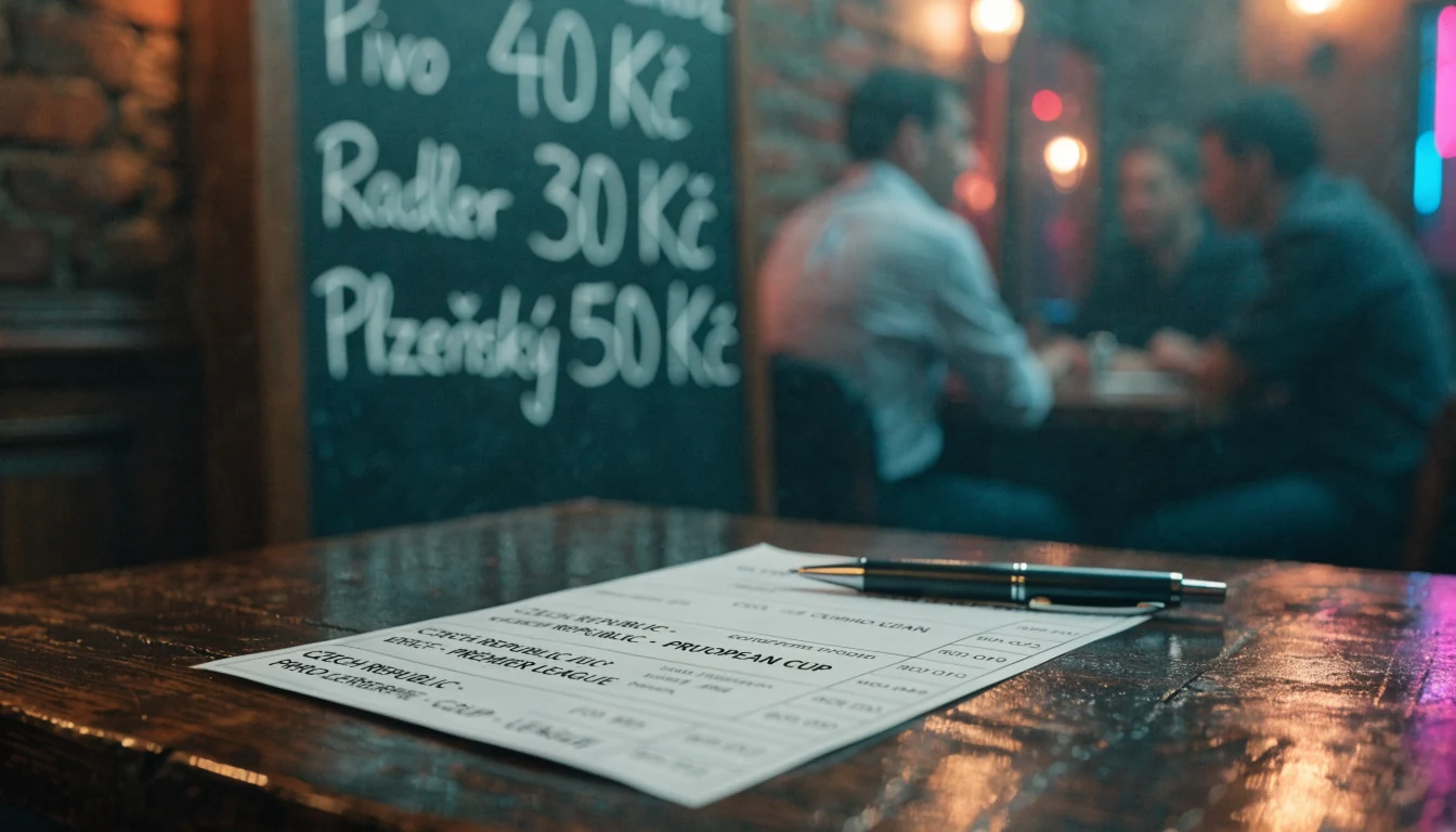 Sázkový tiket na stole v české hospodě